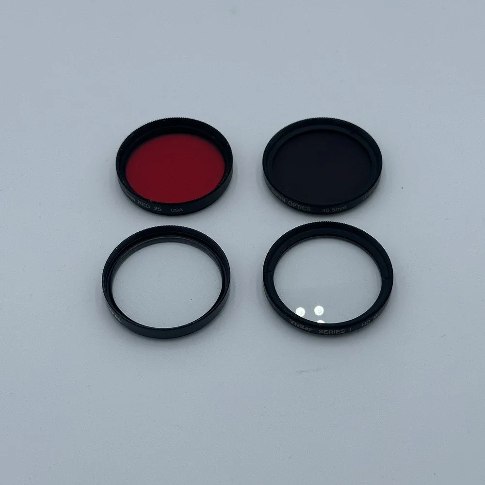 Tiffen 40.5mm Red 25 + Vivitar Series 1 UV/NDB Filters Sunny Cross & Case